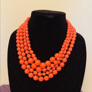 J. Crew Vibrant Orange Beaded Necklace